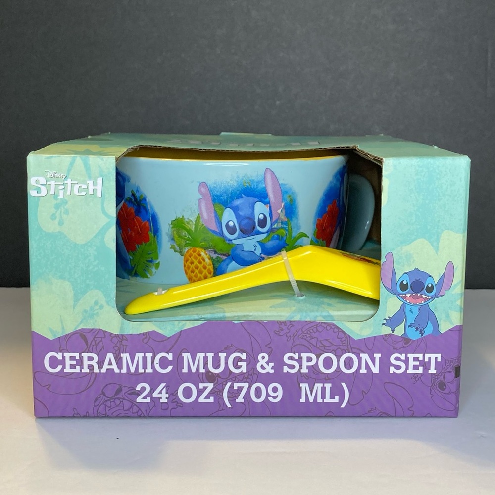 Disney Lilo & Stitch Ceramic Soup Mug With Spoon